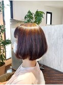 天然100％ヘナ染め丸みボブ 艶髪ボブ