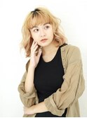 【tetote神戸三宮】スパイラルウェーブボブ  プラチナベージュ