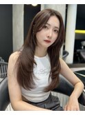 レイヤーカット 韓国ヘア カーテンバング 20代30代 ワンカール