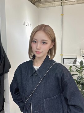 アルマバイロサ(ALMA by ROSA) えりなちゃんハイベージュボブ/担当:【ギャル仙人】RENTA