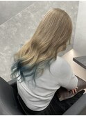 グラデーションカラー　ブルーカラー　ミルクティーベージュ