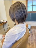透明感グレージュ×ナチュラルショート