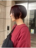 ミニボブ/ワインレッド/ボルドー/カシスブラウン