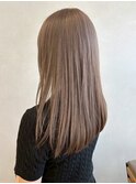 ブリーチハイトーンカラーミルクティーベージュ＊艶髪ストレート