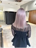 ホワイトピンク×ぱつっとボブ◎透明感と可愛さ◎
