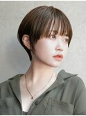 大人ショートボブ丸みショートカットマッシュショート前髪あり