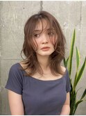 ニュアンスパーマ　ミディアム　顔周りカット　似合わせ