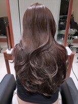 ホロ 渋谷(hollo)&nbsp;韓国風ミルクティーレイヤーカットオリーブベージュグレージュ