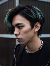 デザインカラー［OCEANTOKYO/メンズサロン/センターパート/メンズ/マッシュ/ウルフ/ニュアンスパーマ］