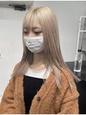 #ミルクティーブロンド#ダークブルー#ワンホンレイヤー#髪質改善