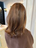 キャアリー(Caary)&nbsp;福山人気20代30代ブリーチなしオレンジベージュ艶髪美髪ゆる巻き