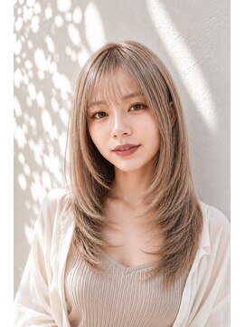 テラ(terra) ミルクティーベージュ×小顔レイヤーロング/20代30代40代