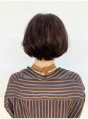 40代50代60代/丸みひし型/ショートボブ/グラデーション/ショート