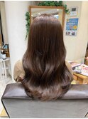 透明感カラー ハニーベージュ ブリーチ無し 髪質改善