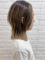 デイジー インデックスヘア 大島店(DAISY index hair)&nbsp;ハイライト☆シアーベージュ☆切りっぱなしボブ/外ハネボブ◎