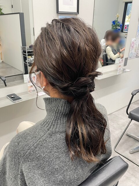 編みこみ×ヘアセット