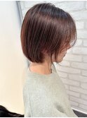 耳掛けショート/ピンクベージュ/ショートボブ