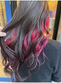 【インナーカラー】真っ赤なインナー