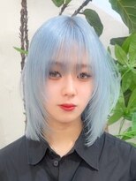 ボブルフ/ネビージュ/小顔/ワンレン/スモーキーアッシュ[渋谷駅]