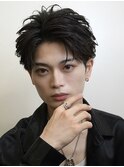 ダークブラウン×フェザーショート