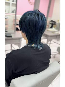 シャルティア 岩国(SHALLTIA) デザインカラー/ダークブルー/ネイビーブルー/ウルフカット