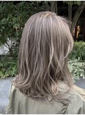 【代官山LAIDBACK】極細ハイライトの透け感グレージュ外国人風