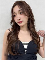 エジョン 三鷹店(Aejon)&nbsp;顔まわりレイヤーカット姫カットレイヤーアプリコットオレンジ