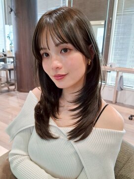 レイヤーカット*フェイスレイヤー*顔周り*セミロング*髪質改善