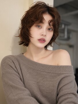 ノラ シブヤ(NORA) 小顔ミディアムパーマミディアムデジタルパーマボブパーマ前髪