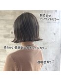 大人かわいい☆切りっぱなしボブ×ダークパープルアッシュ