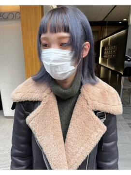 シィーム(cime) グレージュカラー　ネイビーカラー　顔周りカット