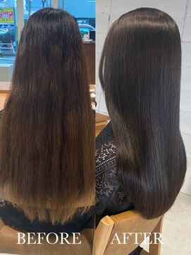 ナポ 八王子店(Napo) 【最高の艶髪に】髪質改善ストレート×ココアグレージュ