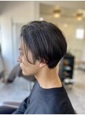 【soy-kufu】MEN'S HAIR束感マッシュパーマアッシュブラック