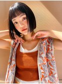 切りっぱなし艶髪ストレートボブ/ミニボブ/髪質改善/ボブ