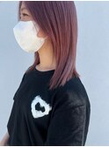 くすみピンク×ミディアムレイヤー