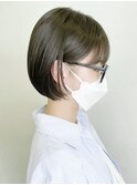 横浜タッセルボブショコラブラウン切りっぱなしボブショートボブ