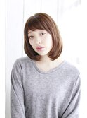 マロンベージュ/ミディアムボブ/内巻きボブ[横浜]