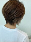 30代40代くびれひし形ショートマロンベージュ 【つばき】