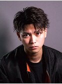 シャドウパーマ　ニュアンスパーマ　センターパート毛流れパーマ