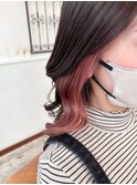 イヤリングカラー/インナーカラー/ホワイトピンク/ベビーピンク
