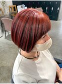 アンブレラカラー×前下がりボブ