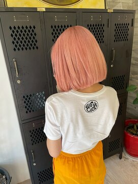  fit stand 千葉/ショートボブ/カット/パーマ/ダブルカラー/トリートメント/縮毛矯正 イメチェン/ピンクベージュ/アンブレラカラー[千葉]