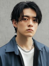 ヘアーサロン フォーメン イデア(hair salon for Men idea)&nbsp;センターパート 韓国風ヘア ニュアンスパーマ カルマパーマ 20代