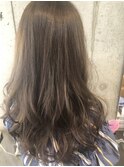 グレージュハイライトカラーゆるふわロング20代30代
