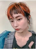 エッジショート、オレンジ、ハイライト、ローライト