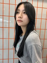 ペレ 渋谷(PELE)&nbsp;斜めバング/グレージュカラー/デザインカラー/渋谷/渋谷駅