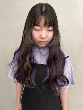 ネアー 新潟(NEER) インナーカラー○パープルカラー○顔周りカット