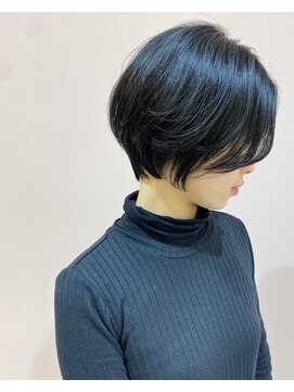 ニューヨークニューヨーク 阪急高槻店(NYNY) 小顔ひし形ショートボブ前髪なし黒髪くびれハンサム大人