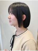 ミニボブ*ナチュラルボブ*フェイスレイヤー*地毛風カラー*黒髪
