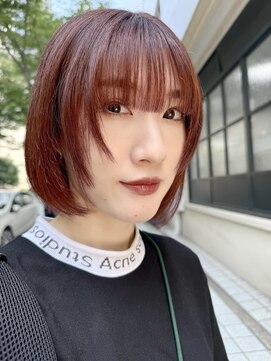 メリケンビューティーパーラー コウベ(MERICAN BEAUTY PARLOR KOBE) 【夏　アプリコットオレンジ　ボブ　レイヤー】牧田じゅん